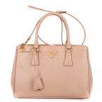 Shoulder Bag Small Double Zip Galleria Tote Small Pink Saffiano Leather