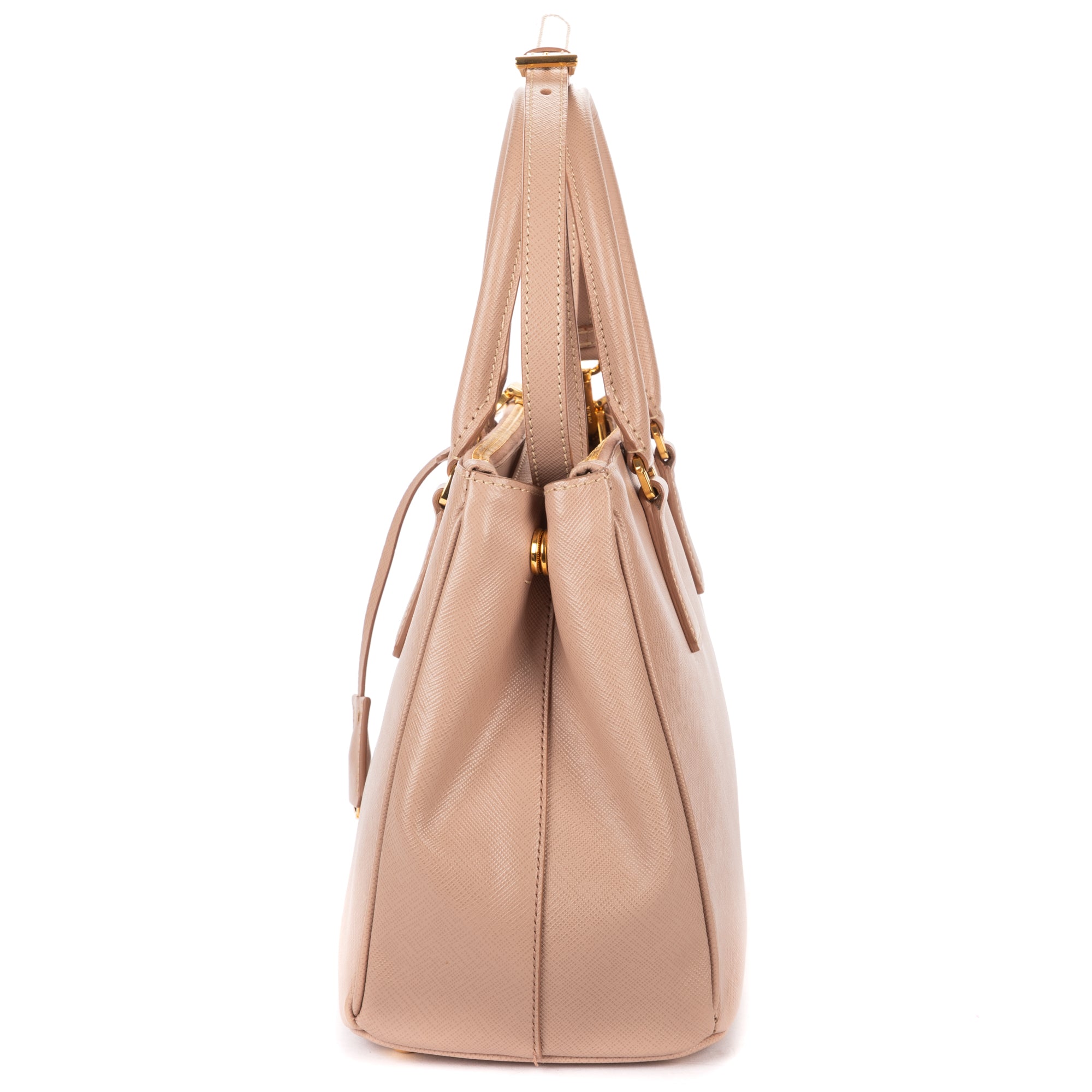 Shoulder Bag Small Double Zip Galleria Tote Small Pink Saffiano Leather