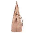 Shoulder Bag Small Double Zip Galleria Tote Small Pink Saffiano Leather