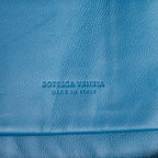 Shoulder Bag Zip Around Wallet Blue Intrecciato Calfskin Leather