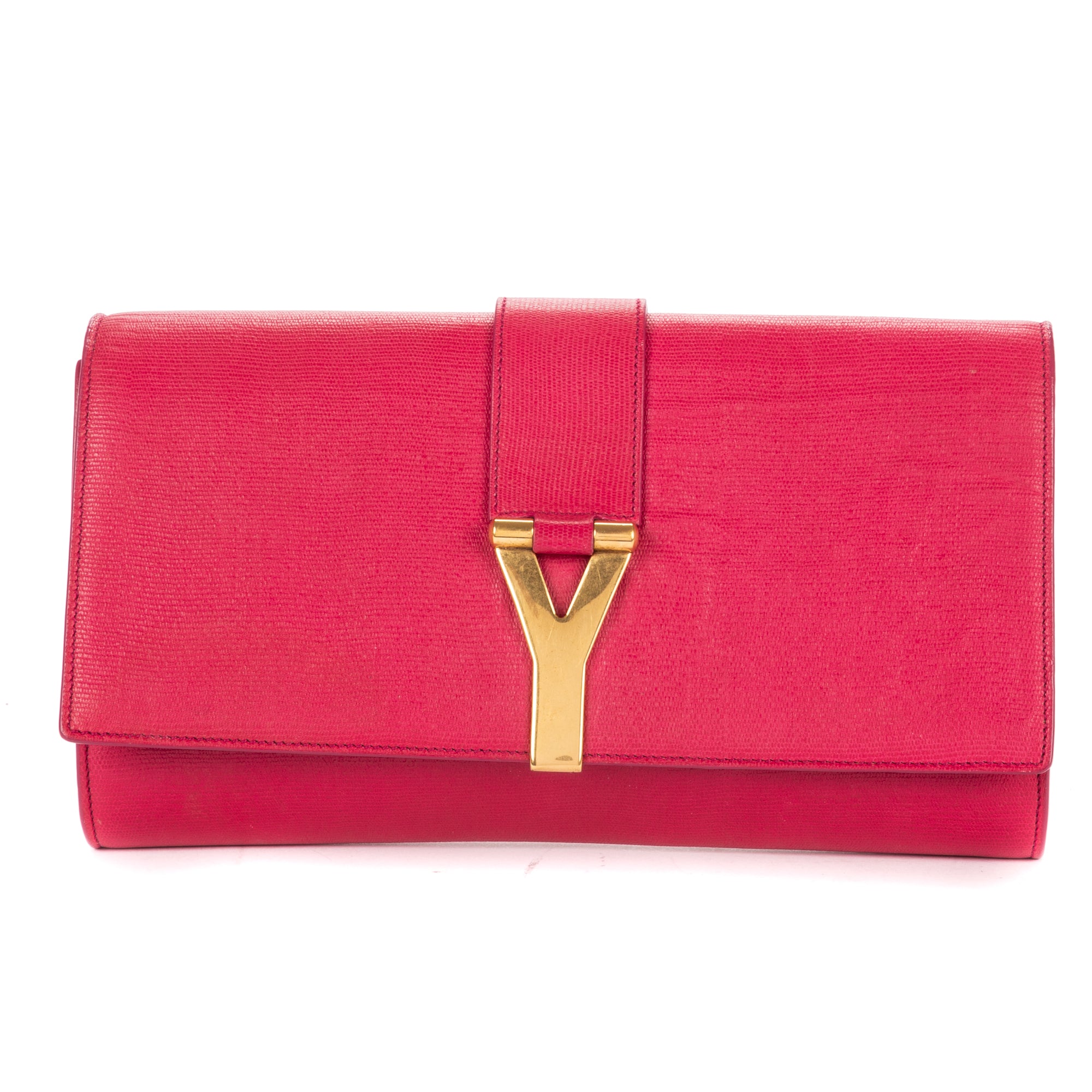 Clutch Ligne Y Clutch Pink Calfskin Leather