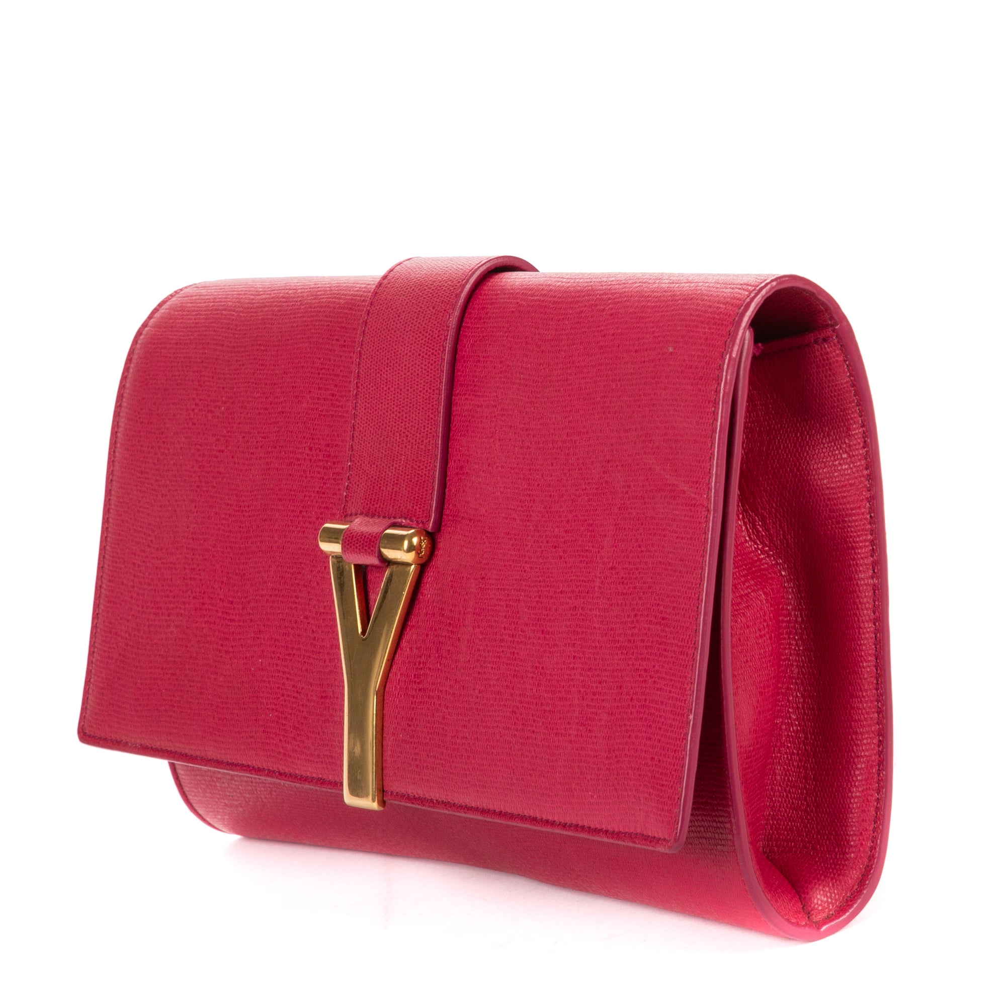 Clutch Ligne Y Clutch Pink Calfskin Leather