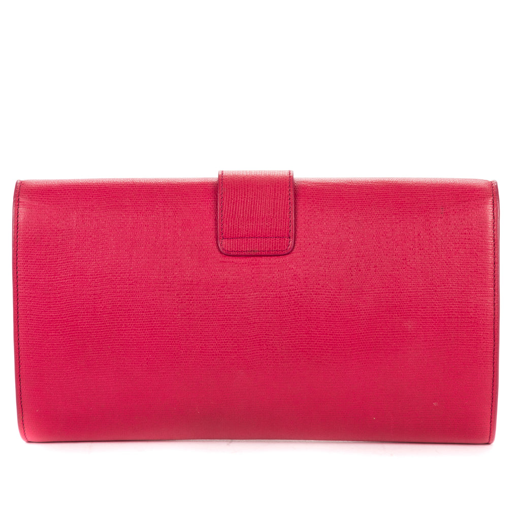 Clutch Ligne Y Clutch Pink Calfskin Leather