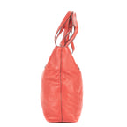 Shoulder Bag Open Tote Red Vitello Daino Leather