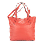 Shoulder Bag Open Tote Red Vitello Daino Leather