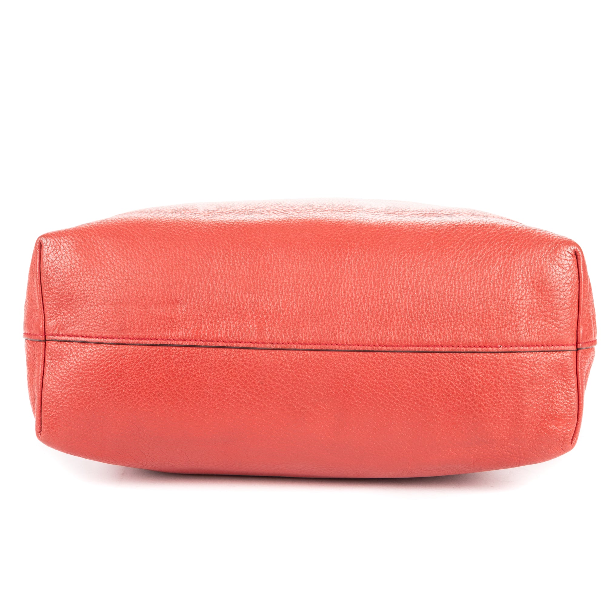 Shoulder Bag Open Tote Red Vitello Daino Leather
