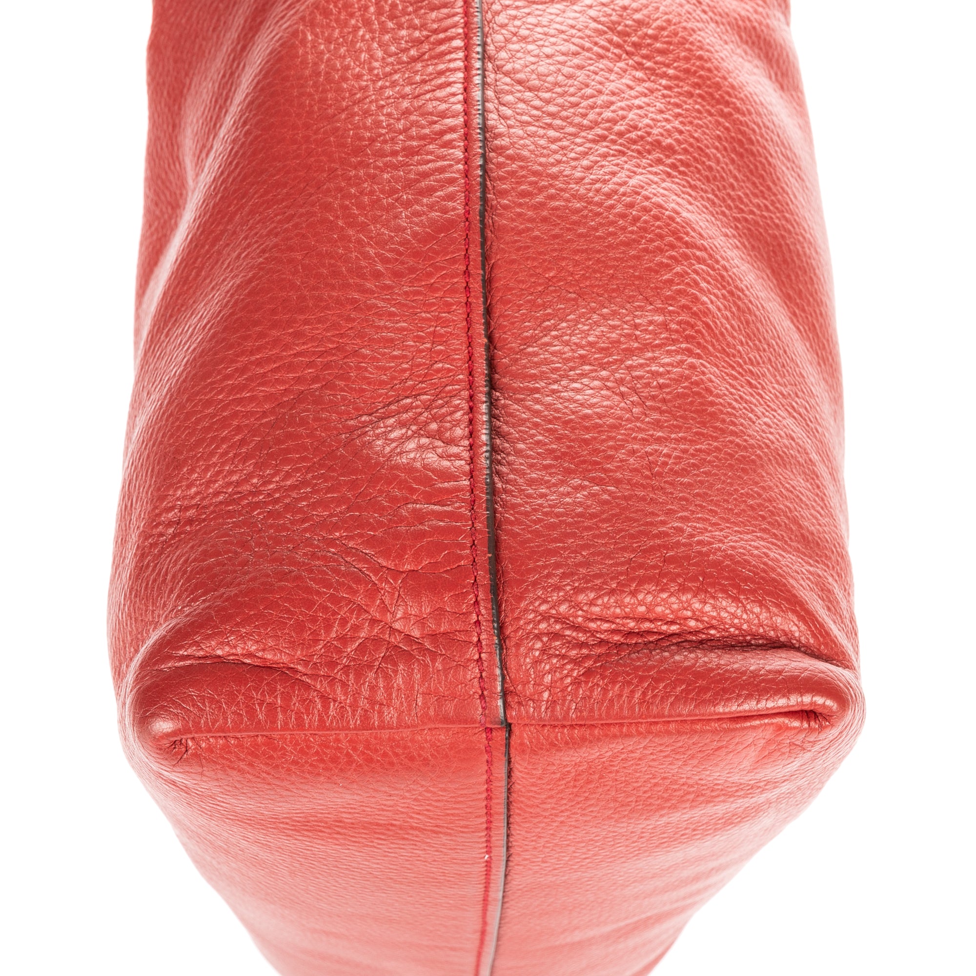 Shoulder Bag Open Tote Red Vitello Daino Leather