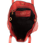 Shoulder Bag Open Tote Red Vitello Daino Leather