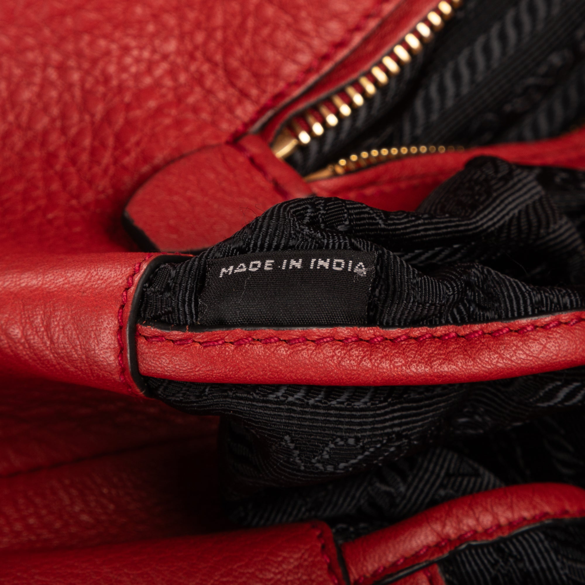 Shoulder Bag Open Tote Red Vitello Daino Leather