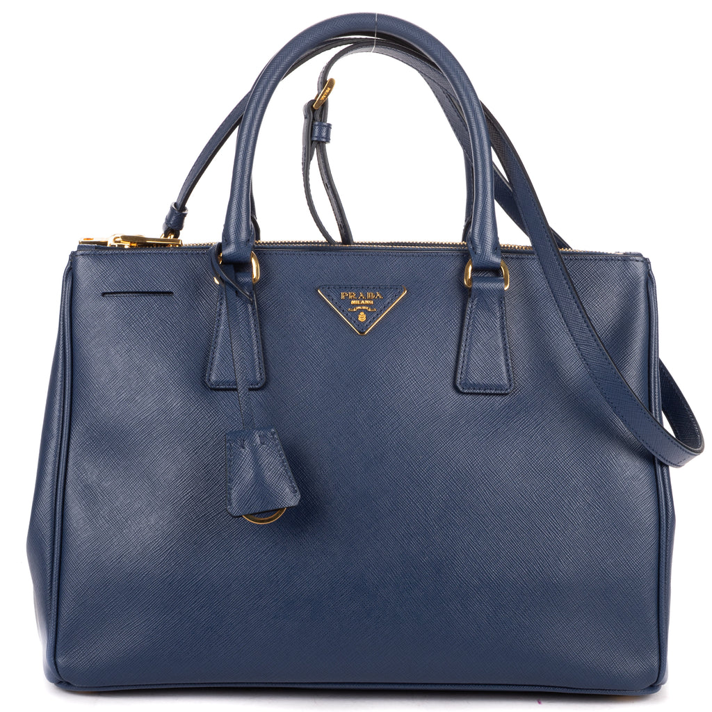 Shoulder Bag Medium Galleria Double Zip Tote Medium Navy Saffiano Leather