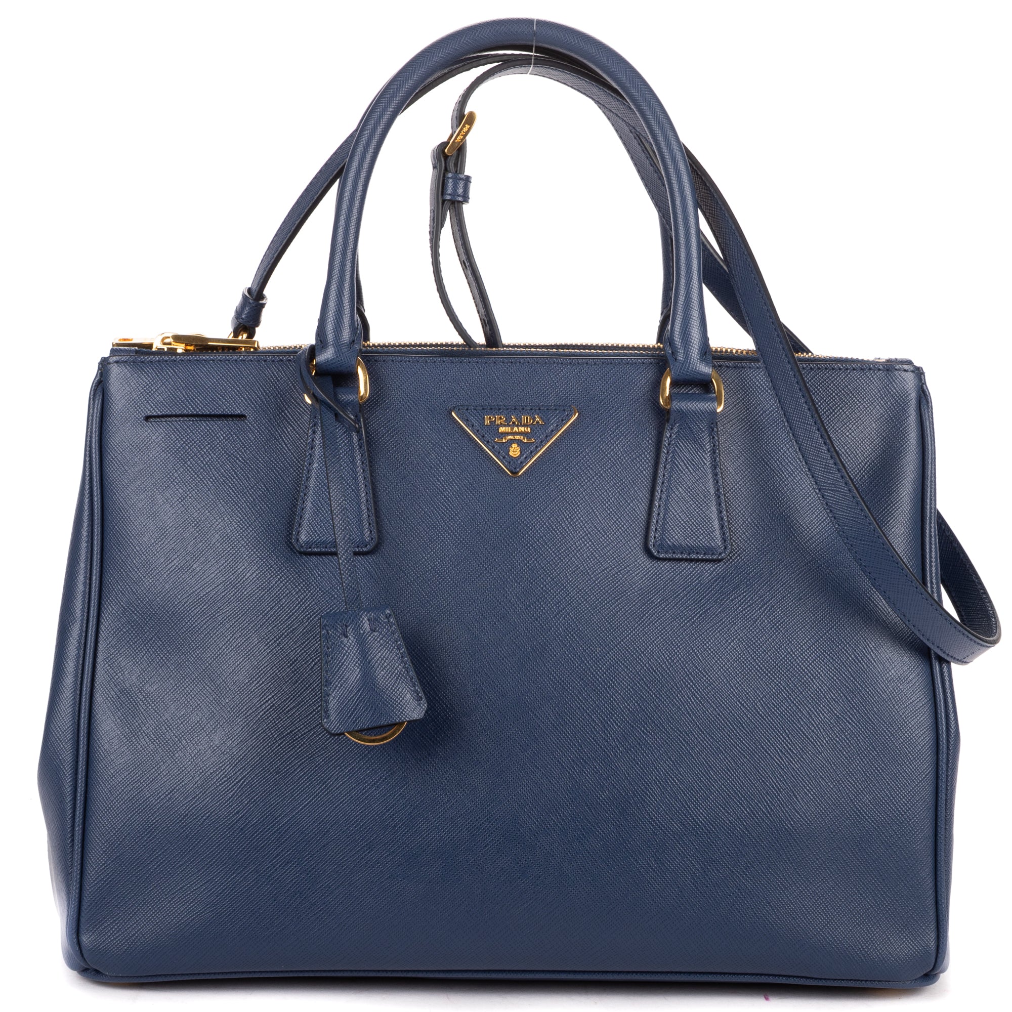 Shoulder Bag Medium Galleria Double Zip Tote Medium Navy Saffiano Leather
