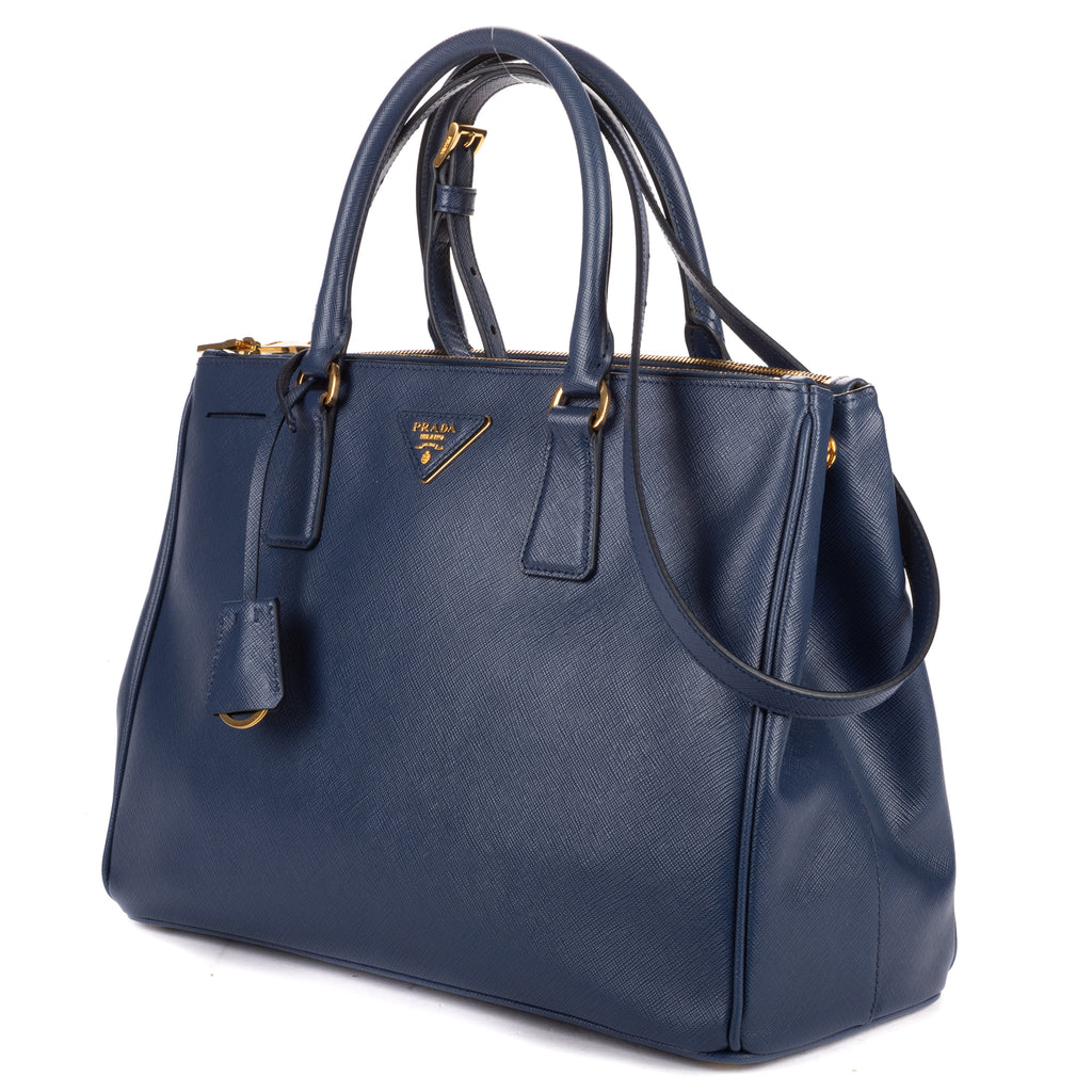 Shoulder Bag Medium Galleria Double Zip Tote Medium Navy Saffiano Leather