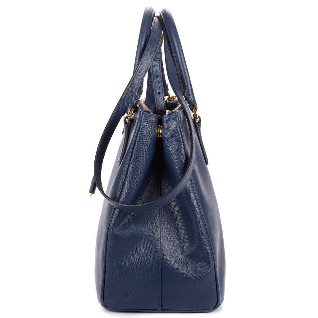 Shoulder Bag Medium Galleria Double Zip Tote Medium Navy Saffiano Leather