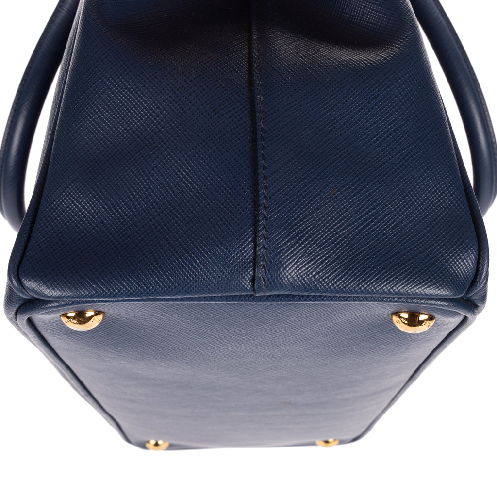 Shoulder Bag Medium Galleria Double Zip Tote Medium Navy Saffiano Leather