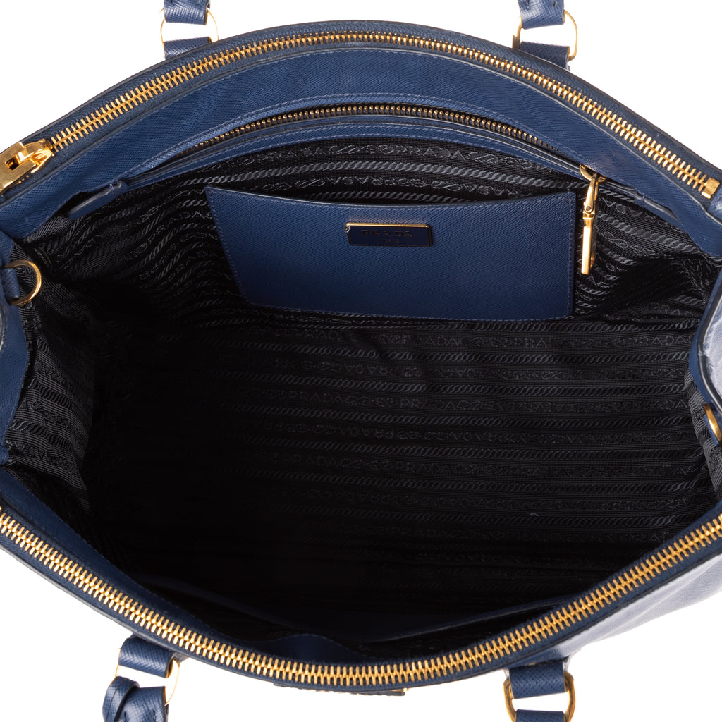 Shoulder Bag Medium Galleria Double Zip Tote Medium Navy Saffiano Leather