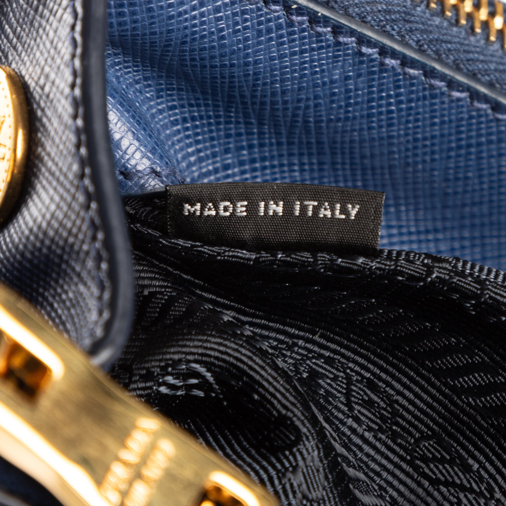 Shoulder Bag Medium Galleria Double Zip Tote Medium Navy Saffiano Leather