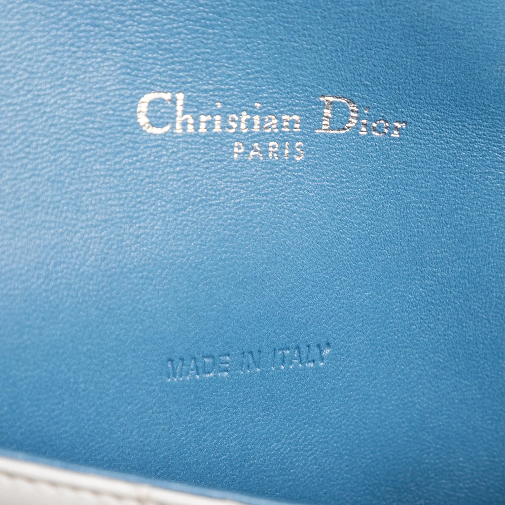 Bandolera Mediana Miss Dior Piel de Cordero Cannage Azul Mediano