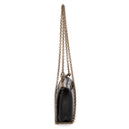 Shoulder Bag Wallet on Chain Crossbody Black Intrecciato Calfskin Leather