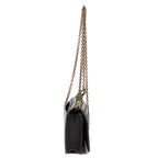 Shoulder Bag Wallet on Chain Crossbody Black Intrecciato Calfskin Leather
