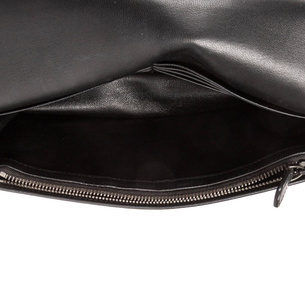 Shoulder Bag Wallet on Chain Crossbody Black Intrecciato Calfskin Leather