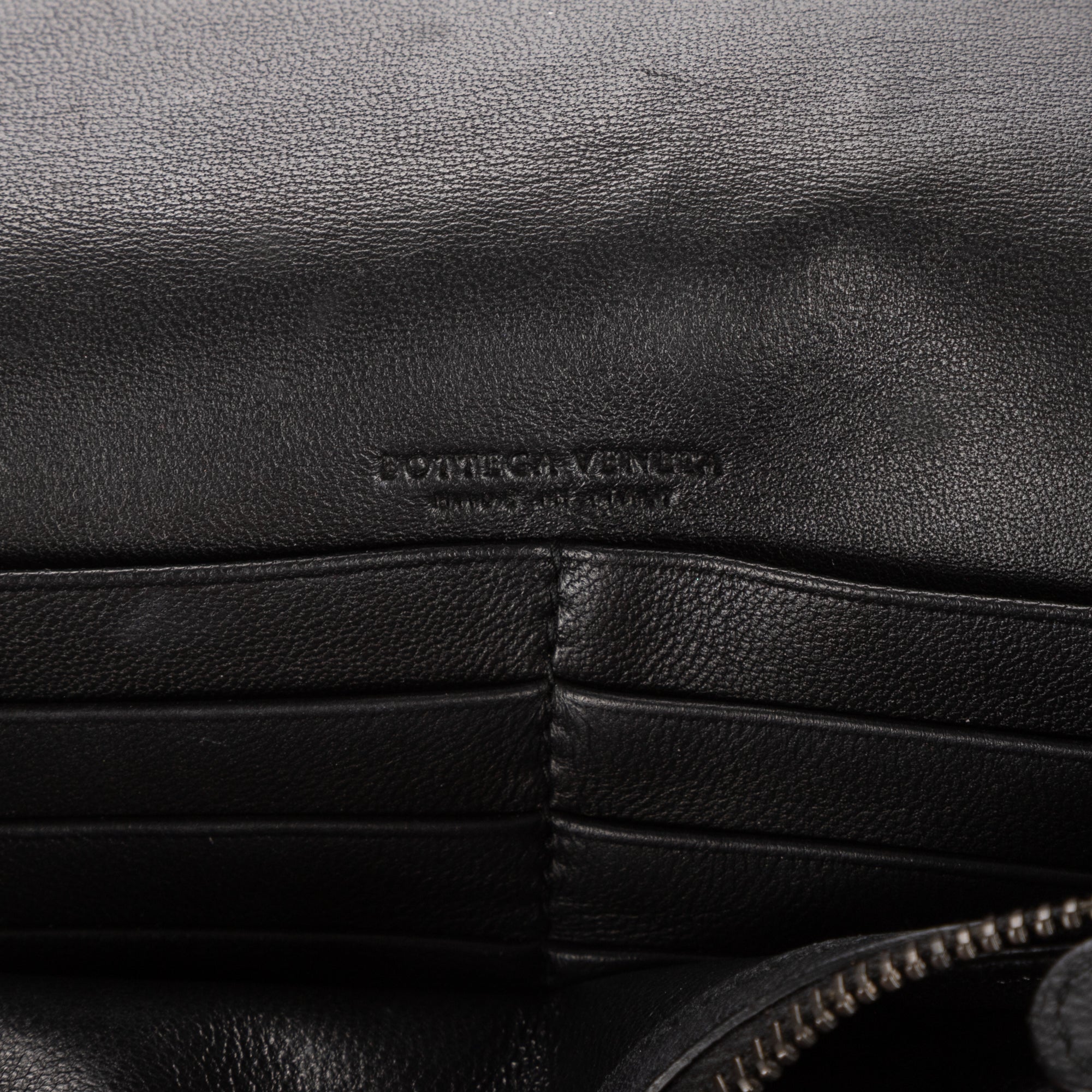 Shoulder Bag Wallet on Chain Crossbody Black Intrecciato Calfskin Leather