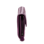 Wallet Flap Continental Purple Intrecciato Calfskin Leather