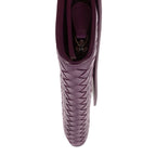 Wallet Flap Continental Purple Intrecciato Calfskin Leather