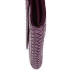 Wallet Flap Continental Purple Intrecciato Calfskin Leather