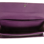 Wallet Flap Continental Purple Intrecciato Calfskin Leather