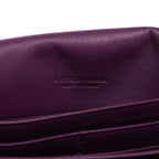 Wallet Flap Continental Purple Intrecciato Calfskin Leather