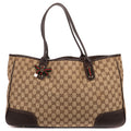 Shoulder Bag Large Web Princy Tote Large Beige Monogrammed Canvas