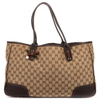 Shoulder Bag Large Web Princy Tote Large Beige Monogrammed Canvas