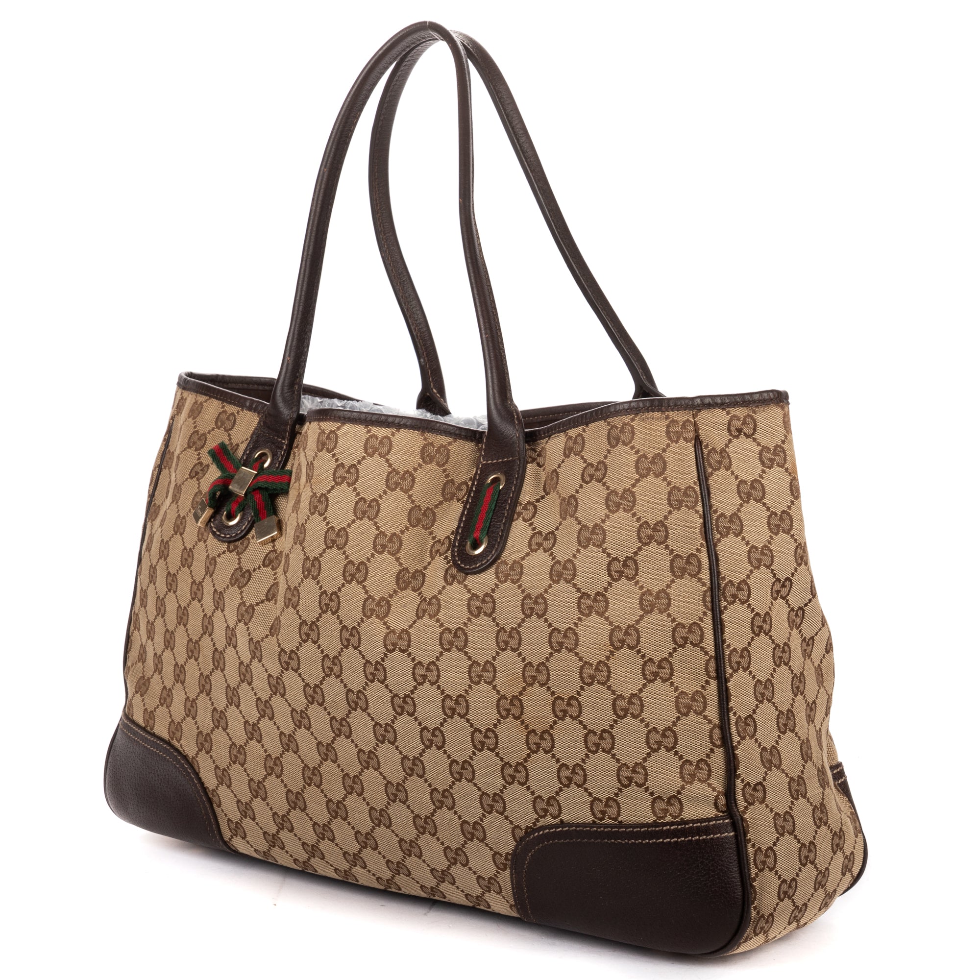 Shoulder Bag Large Web Princy Tote Large Beige Monogrammed Canvas