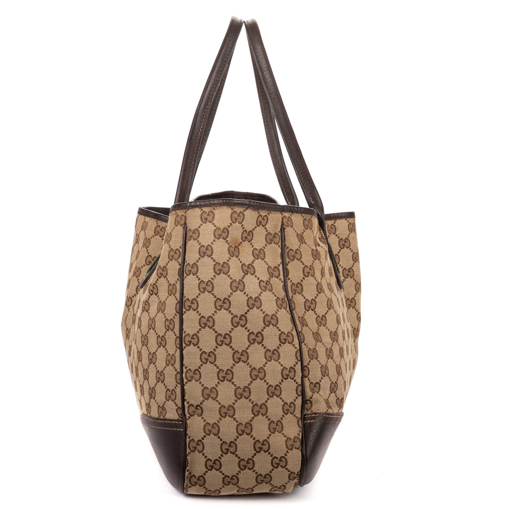 Shoulder Bag Large Web Princy Tote Large Beige Monogrammed Canvas