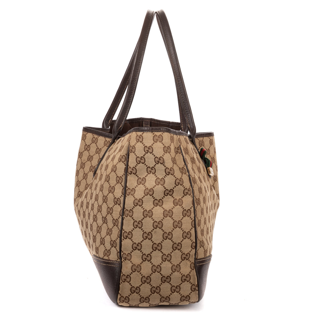 Shoulder Bag Large Web Princy Tote Large Beige Monogrammed Canvas