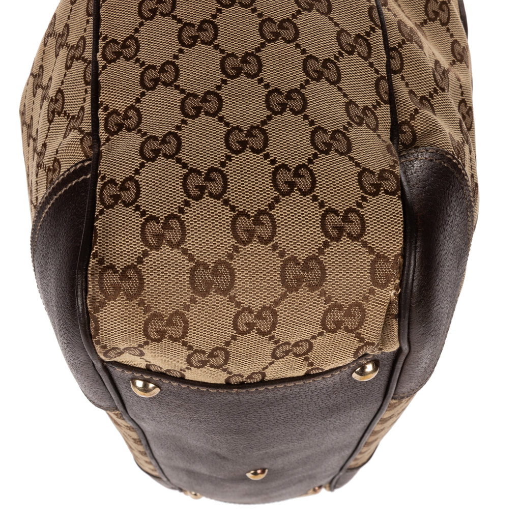 Shoulder Bag Large Web Princy Tote Large Beige Monogrammed Canvas