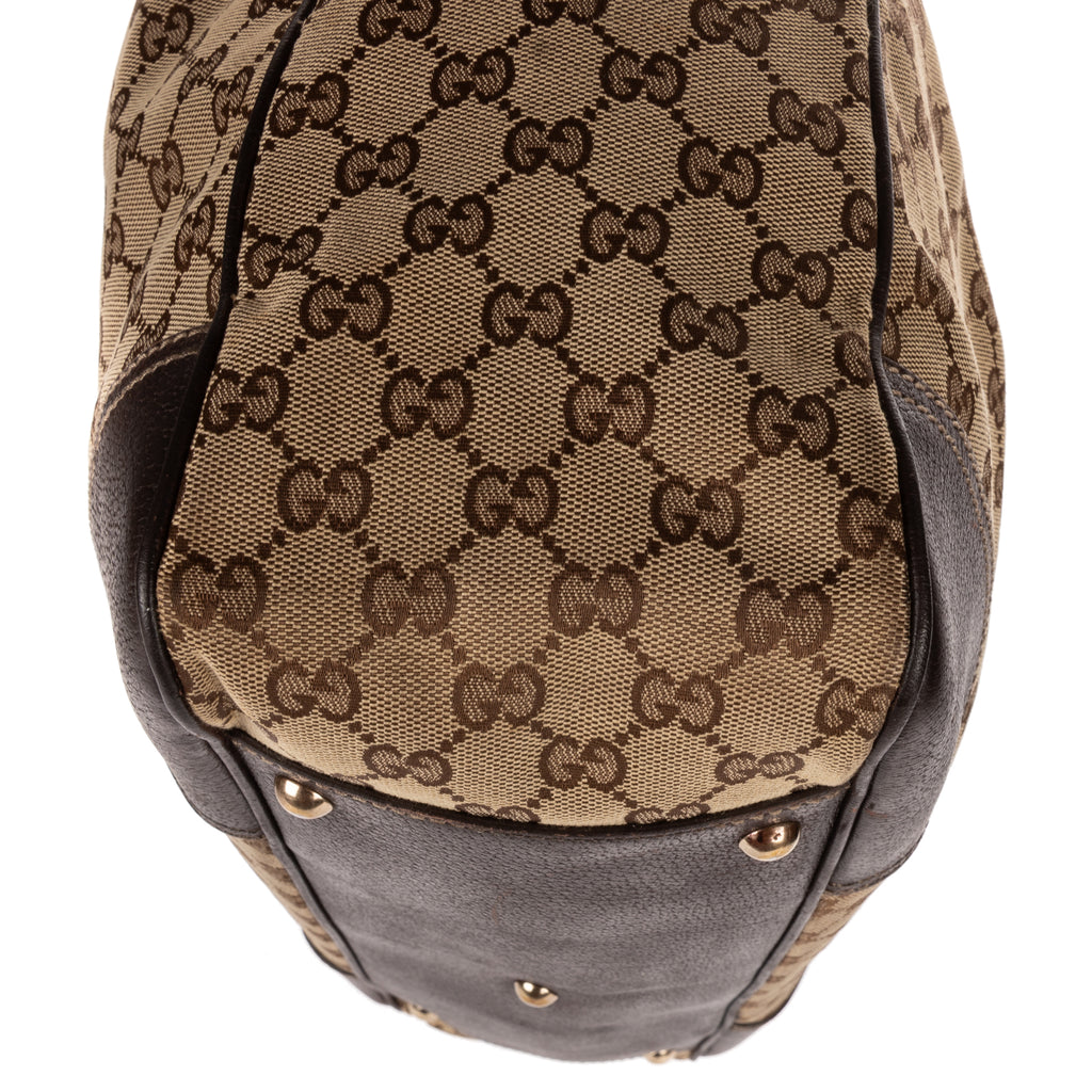 Shoulder Bag Large Web Princy Tote Large Beige Monogrammed Canvas