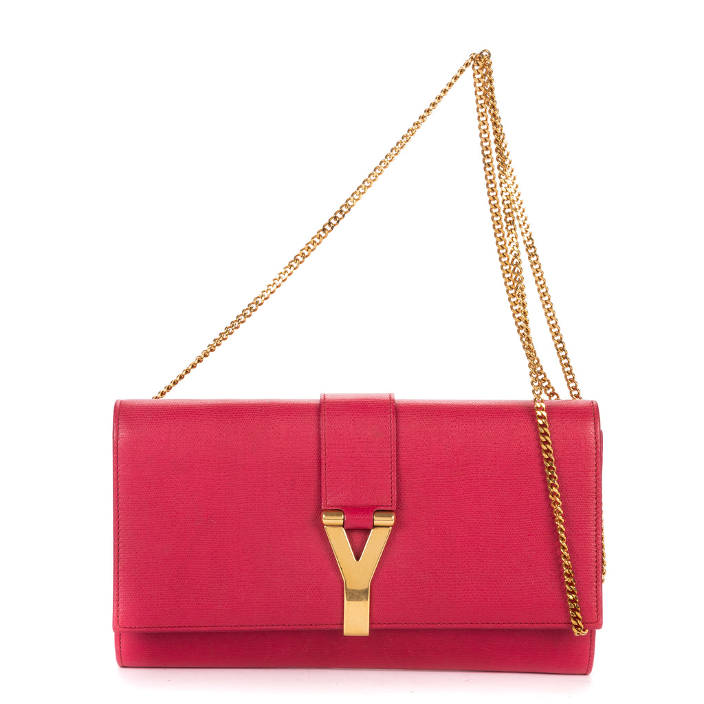 Shoulder Bag Ligne Y Crossbody Pink Calfskin Leather