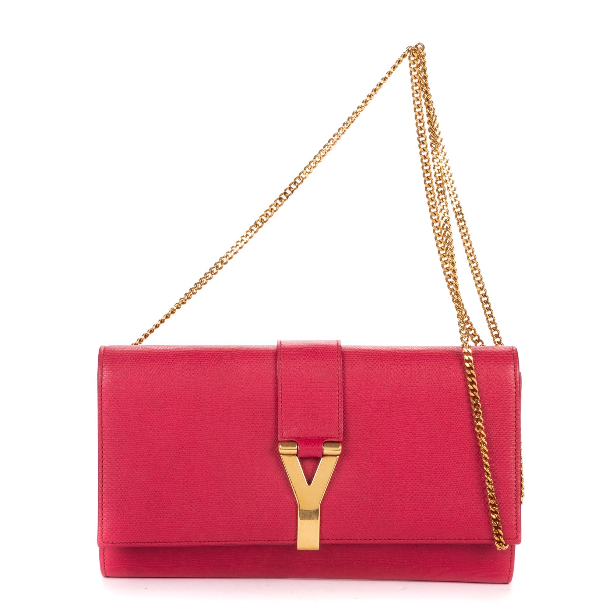 Shoulder Bag Ligne Y Crossbody Pink Calfskin Leather
