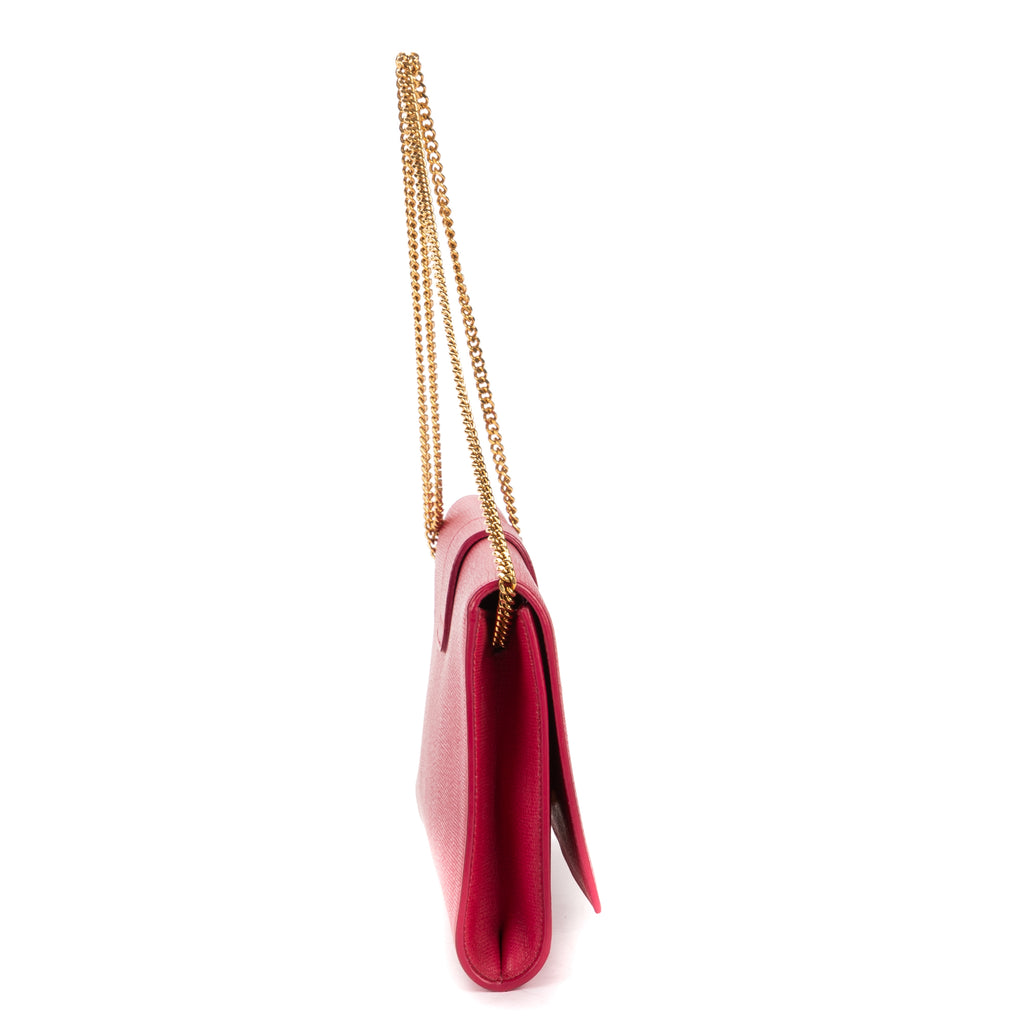 Shoulder Bag Ligne Y Crossbody Pink Calfskin Leather