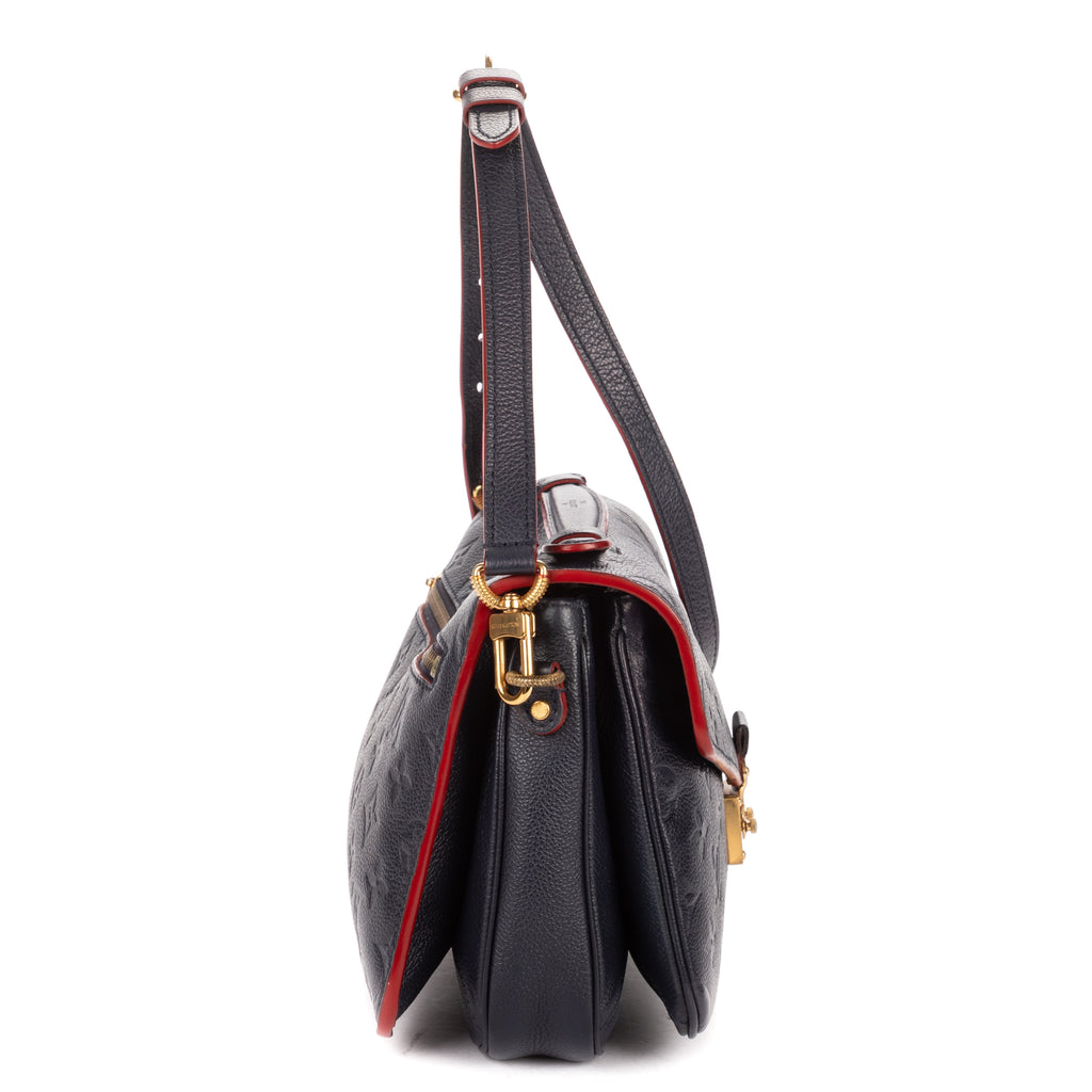 Shoulder Bag Pochette Metis MM Navy Monogram Empreinte Leather