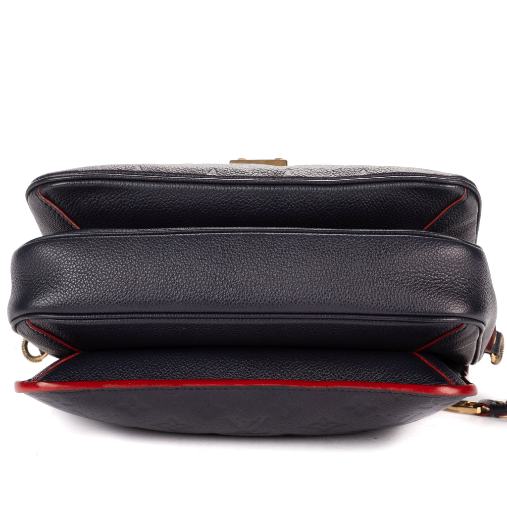 Shoulder Bag Pochette Metis MM Navy Monogram Empreinte Leather