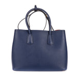 Shoulder Bag Cuir Double Handle Tote Navy Saffiano Leather