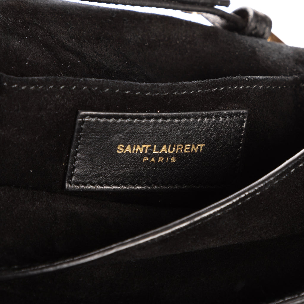 Shoulder Bag Small Camp Camera Crossbody Small Black Smooth Calfskin Leather