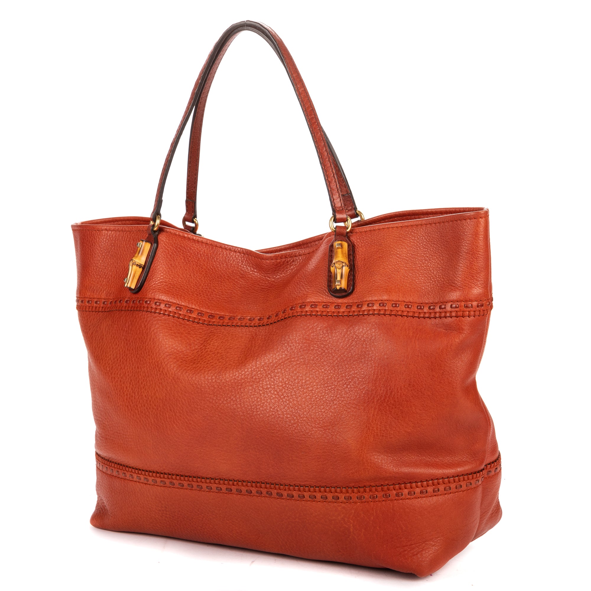 Shoulder Bag Medium Laidback Crafty Tote Medium Orange Grained Calfskin Leather