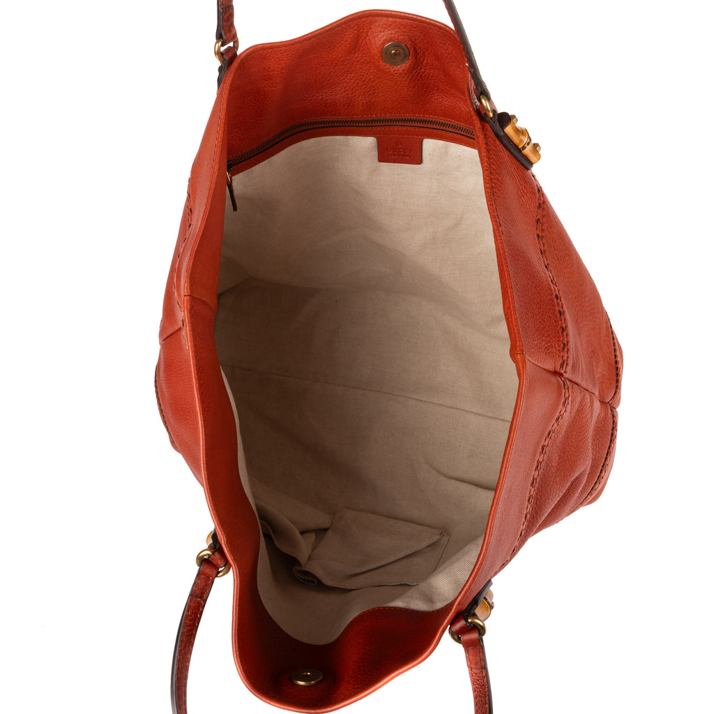 Shoulder Bag Medium Laidback Crafty Tote Medium Orange Grained Calfskin Leather