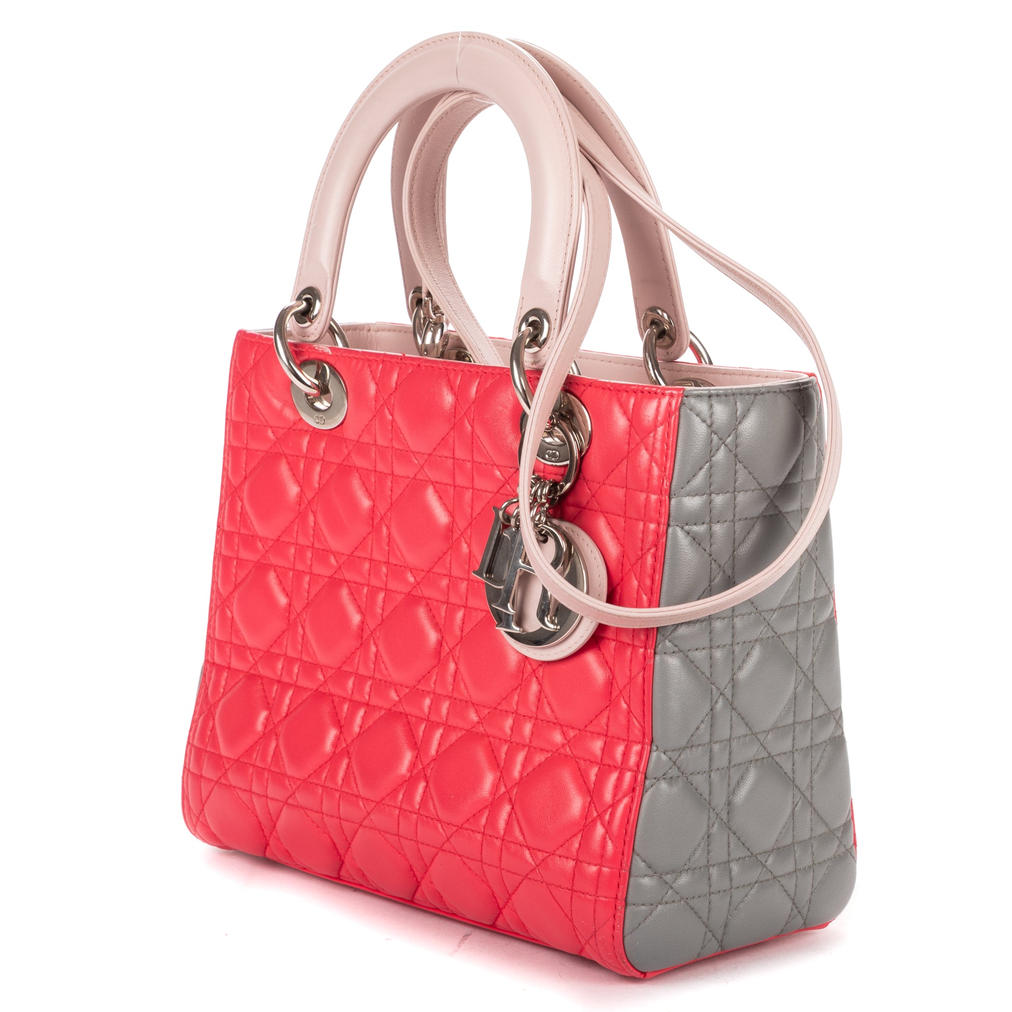 Shoulder Bag Medium Lady Dior Medium Fuchsia Cannage Lambskin Leather