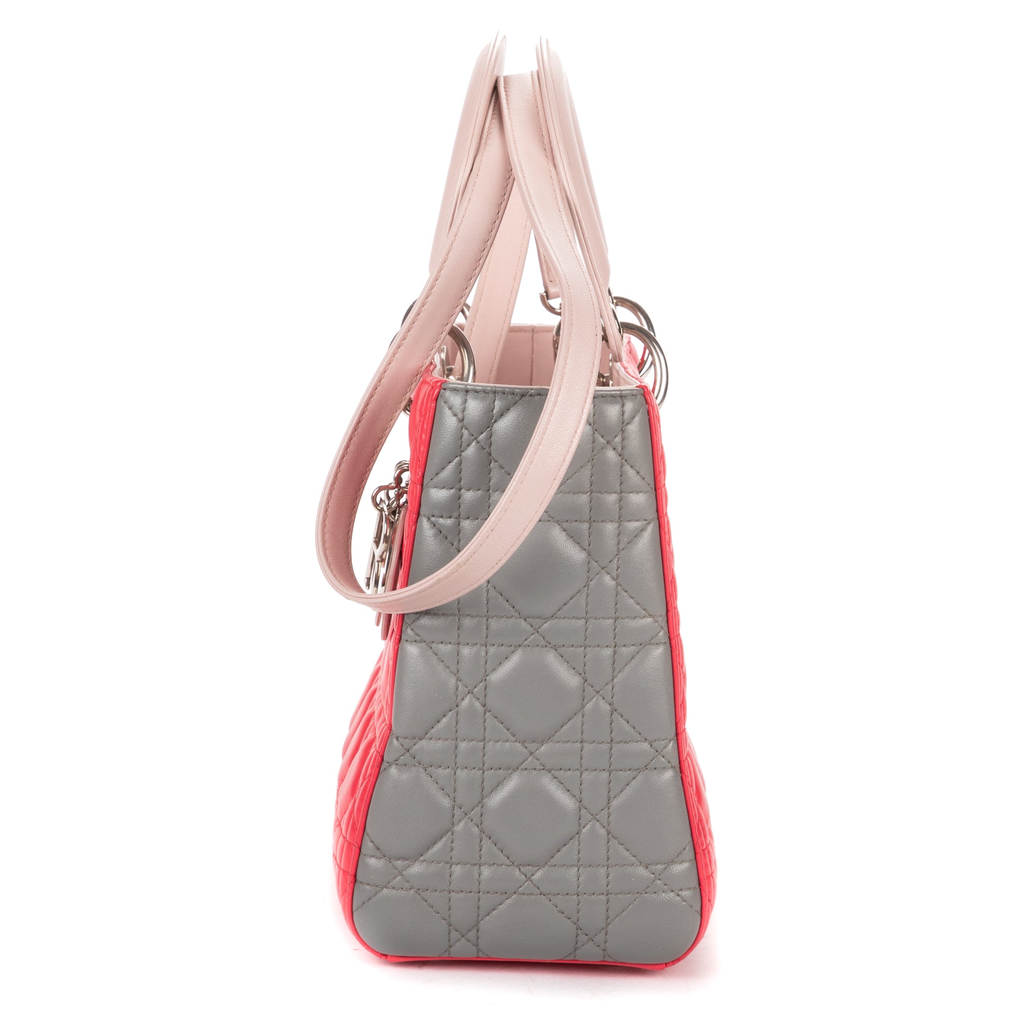 Shoulder Bag Medium Lady Dior Medium Fuchsia Cannage Lambskin Leather