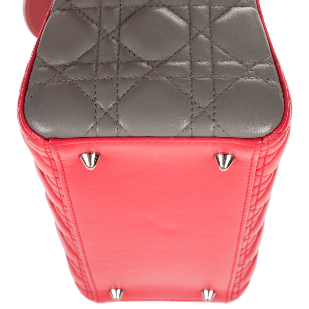 Shoulder Bag Medium Lady Dior Medium Fuchsia Cannage Lambskin Leather