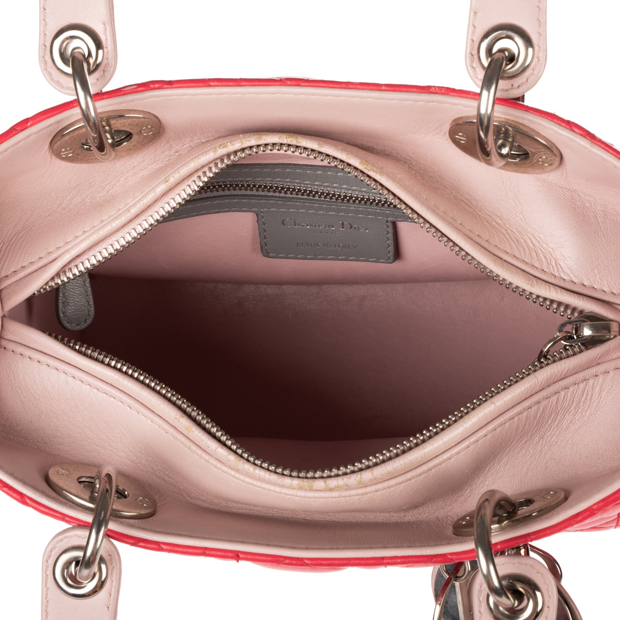 Shoulder Bag Medium Lady Dior Medium Fuchsia Cannage Lambskin Leather